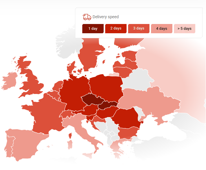 Packeta shipping times Europe